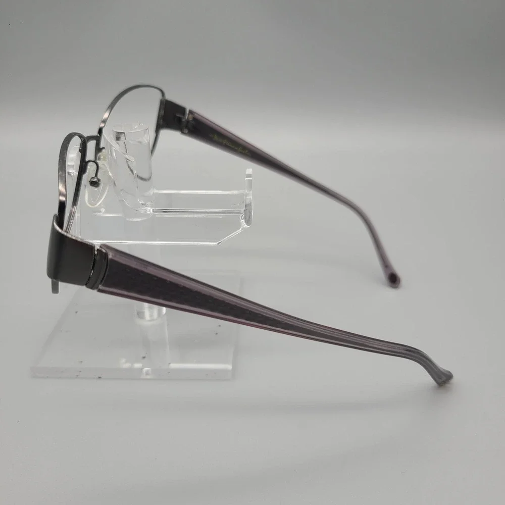 Lulu Guinness L506 Gunmetal Purple Oval Eyeglass Frames 56-15-130